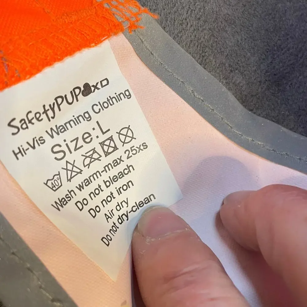 SafetyPUP XD Dog Safety Vest Reflective Large 61-100lb Blaze Orange HiVi Coat